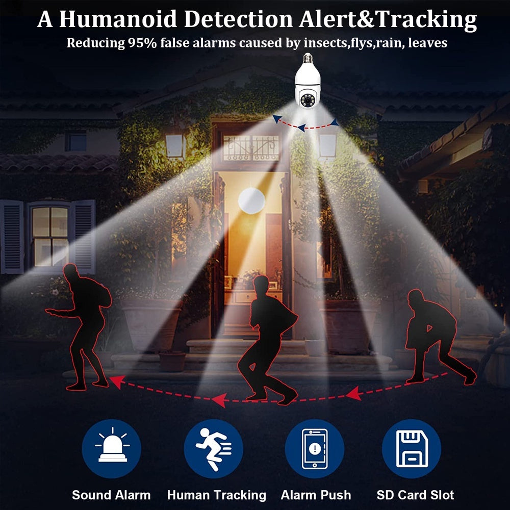 SecureLight 5G – E27 Bulb WiFi Camera with Full-Color Night Vision