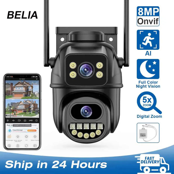 ClearVision 4K PTZ Camera – Dual Lens, 8MP WiFi Surveillance