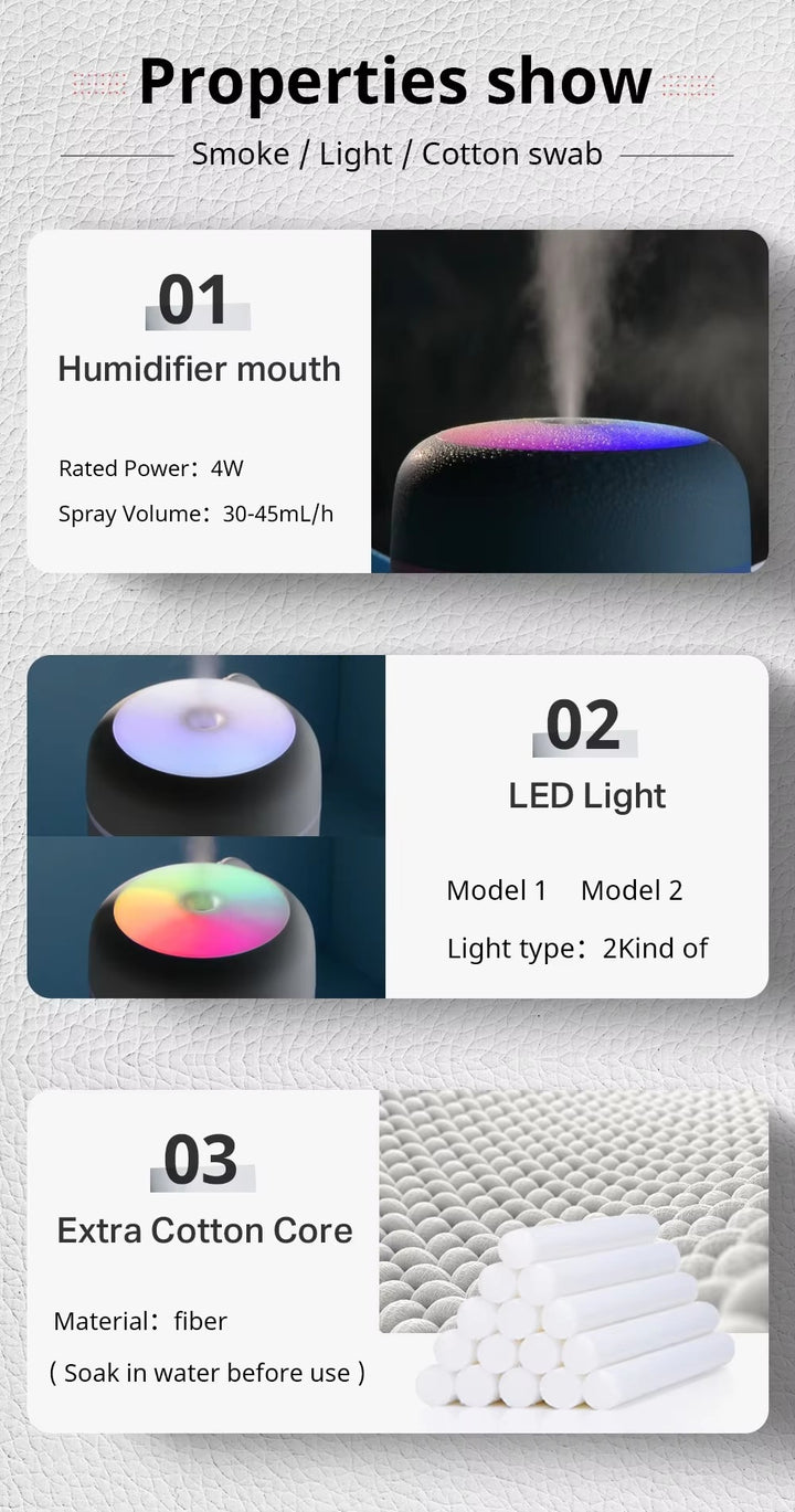 AuraMist - Color-Changing Aroma Diffuser &amp; Cool Mist Humidifier