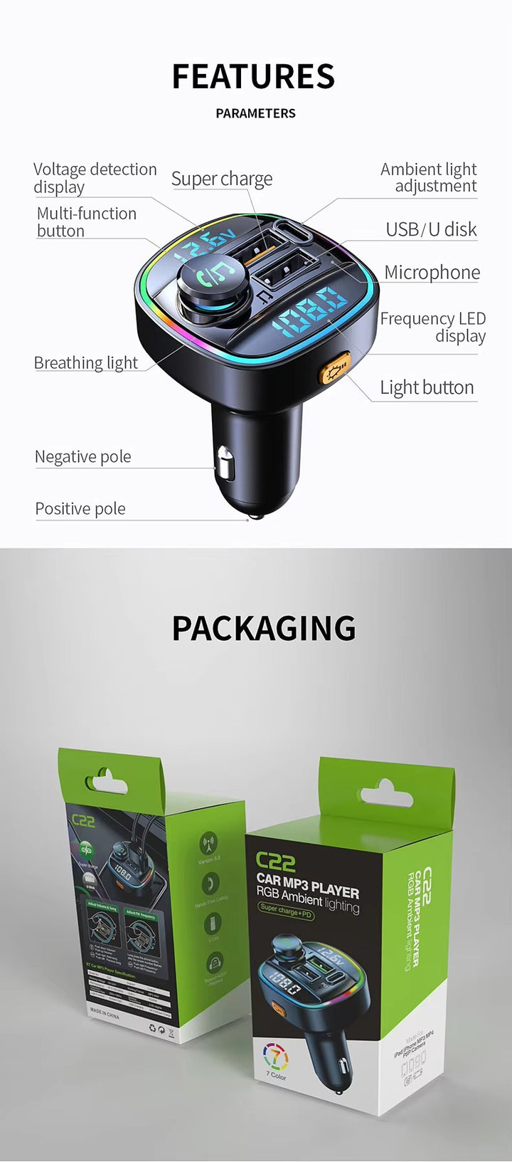SpeedCharge - Bluetooth FM Transmitter