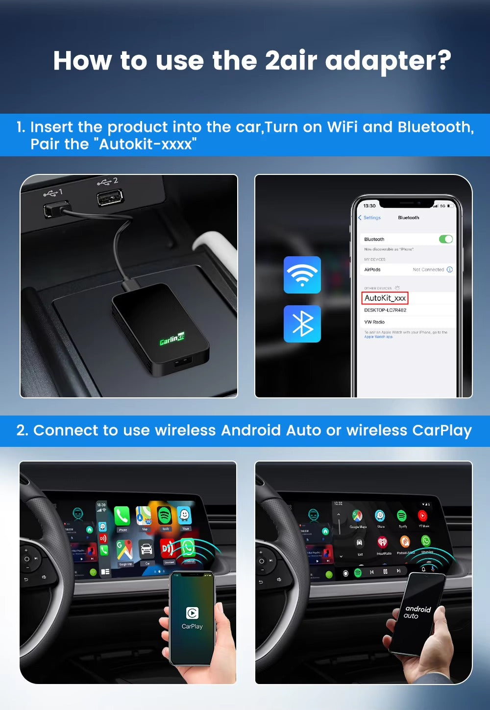 DriveLink - Wireless CarPlay &amp; Android Auto