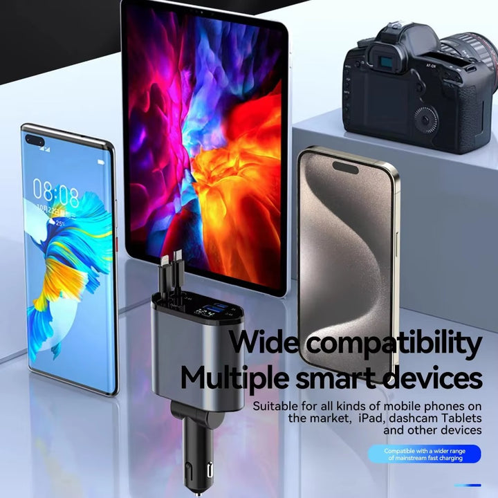 UltraCharge - Fast Car Charger with Retractable Cable
