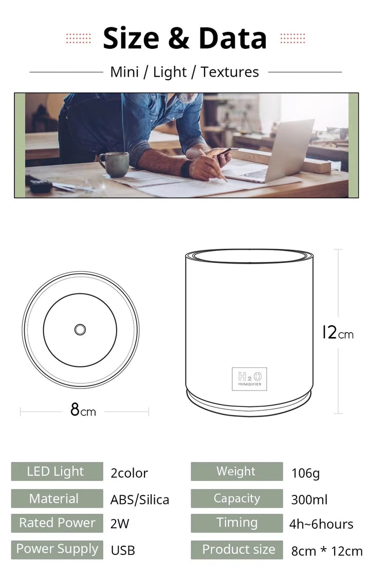 AuraMist - Color-Changing Aroma Diffuser &amp; Cool Mist Humidifier