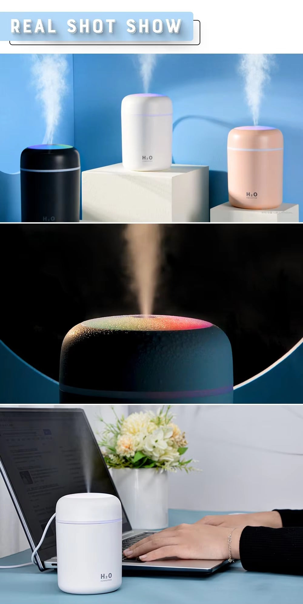 AuraMist - Color-Changing Aroma Diffuser &amp; Cool Mist Humidifier