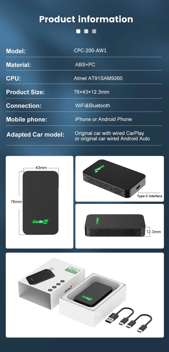 DriveLink - Wireless CarPlay &amp; Android Auto