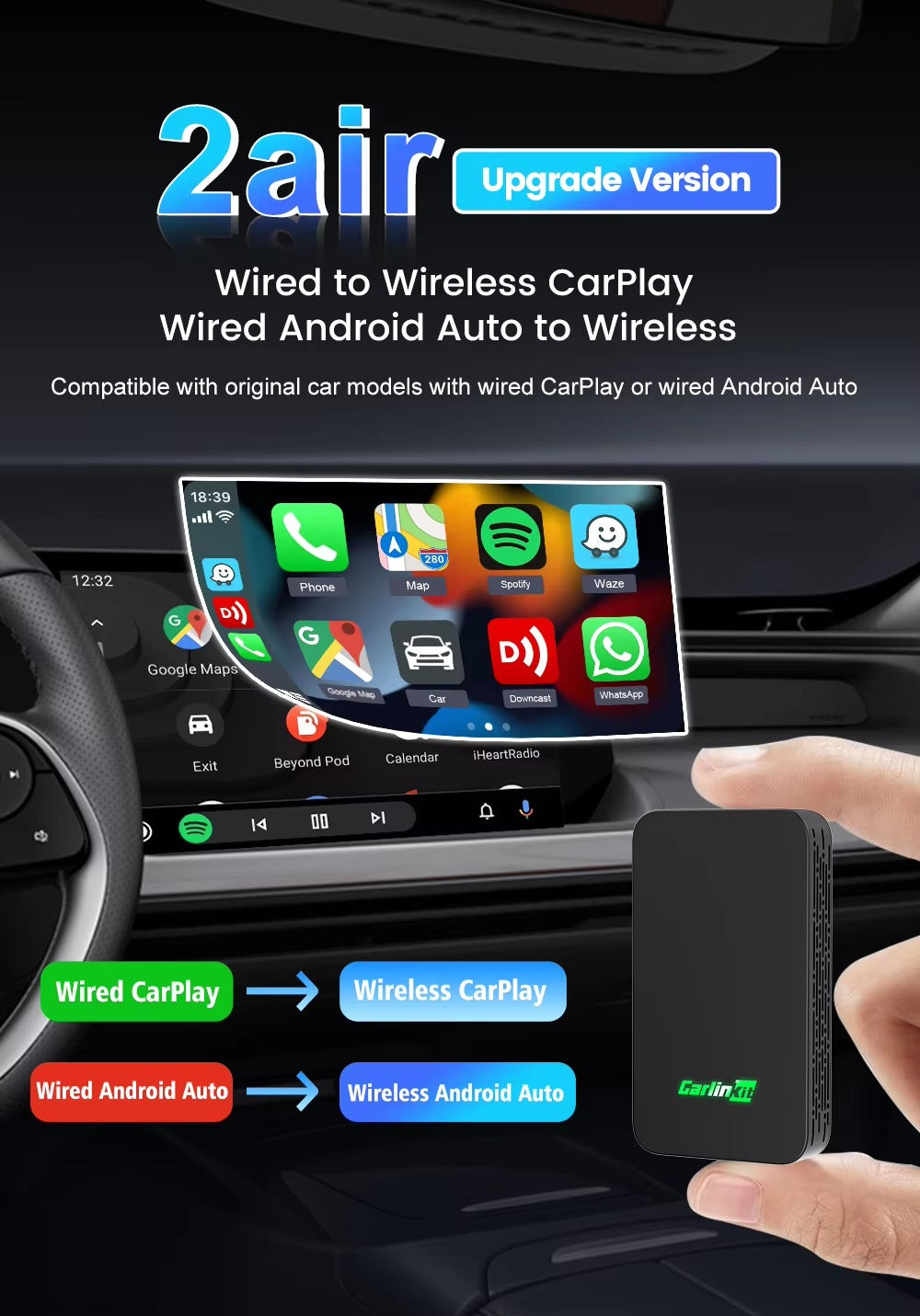 DriveLink - Wireless CarPlay &amp; Android Auto