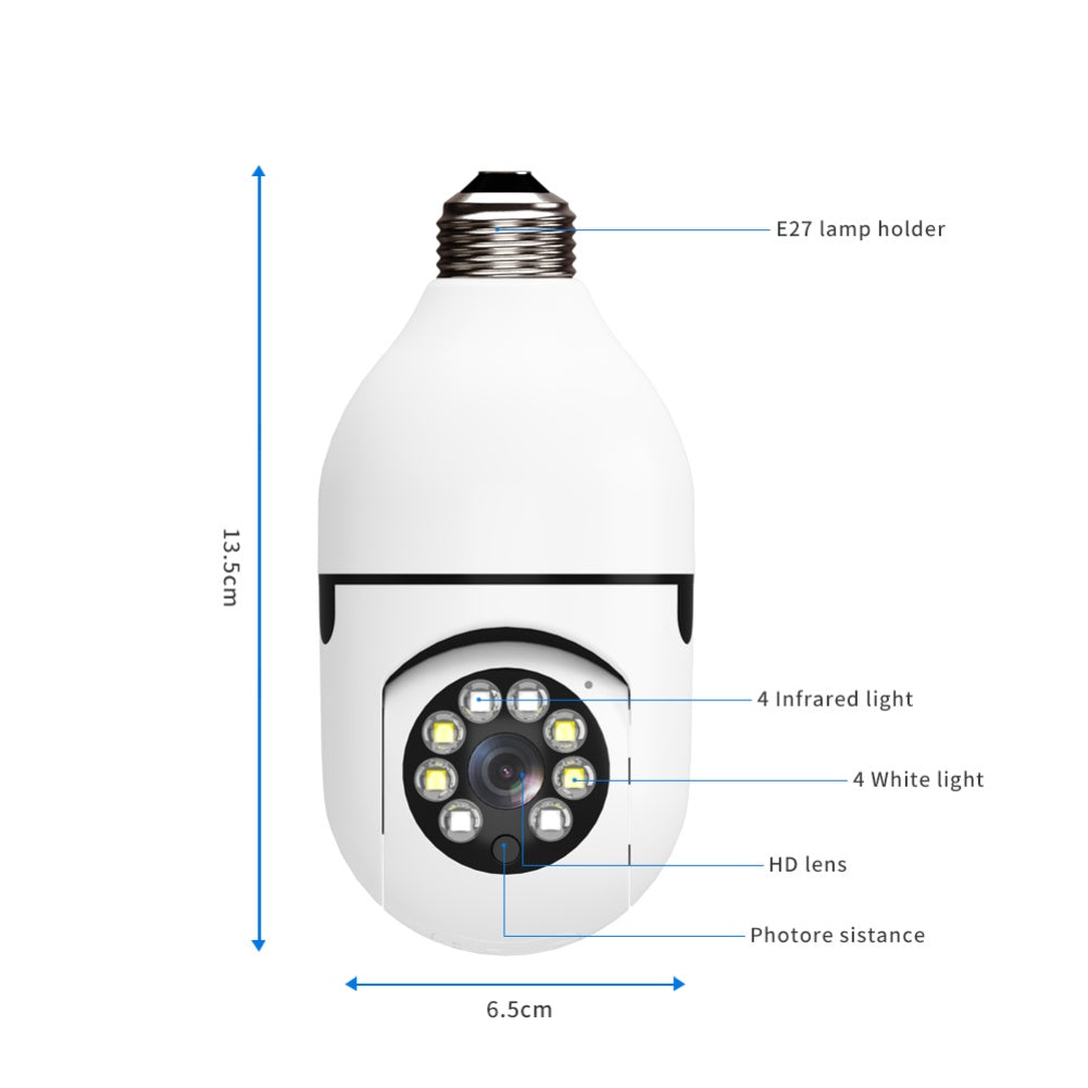 SecureLight 5G – E27 Bulb WiFi Camera with Full-Color Night Vision