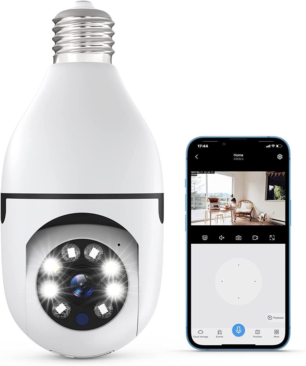 SecureLight 5G – E27 Bulb WiFi Camera with Full-Color Night Vision