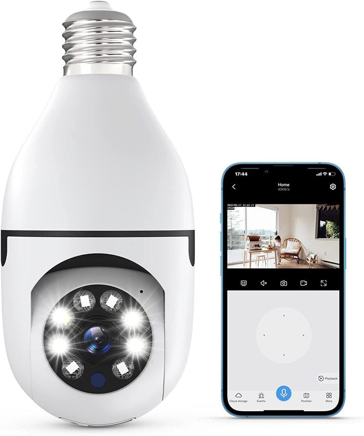SecureLight 5G – E27 Bulb WiFi Camera with Full-Color Night Vision