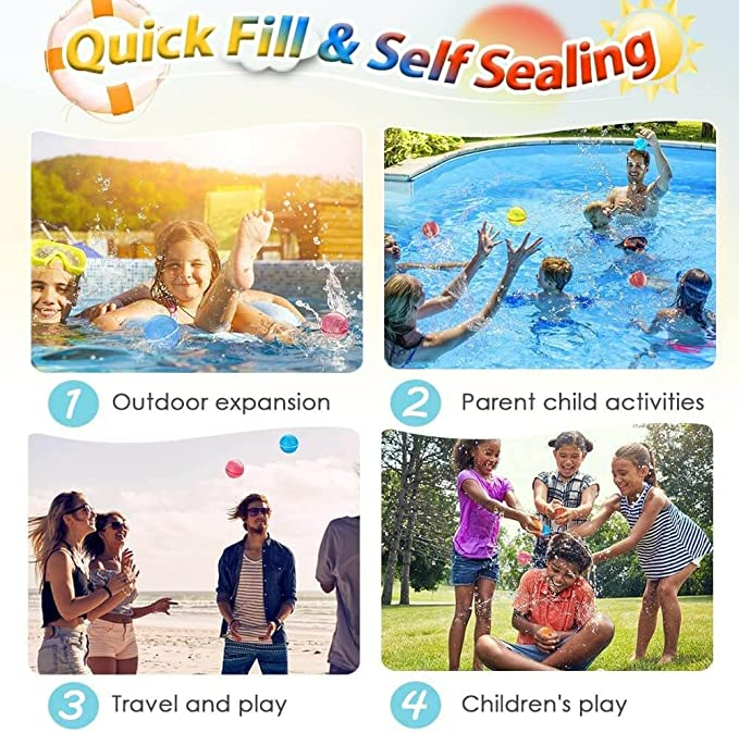 AQUA WATER BALLOONS (6 Pack Various Colors)